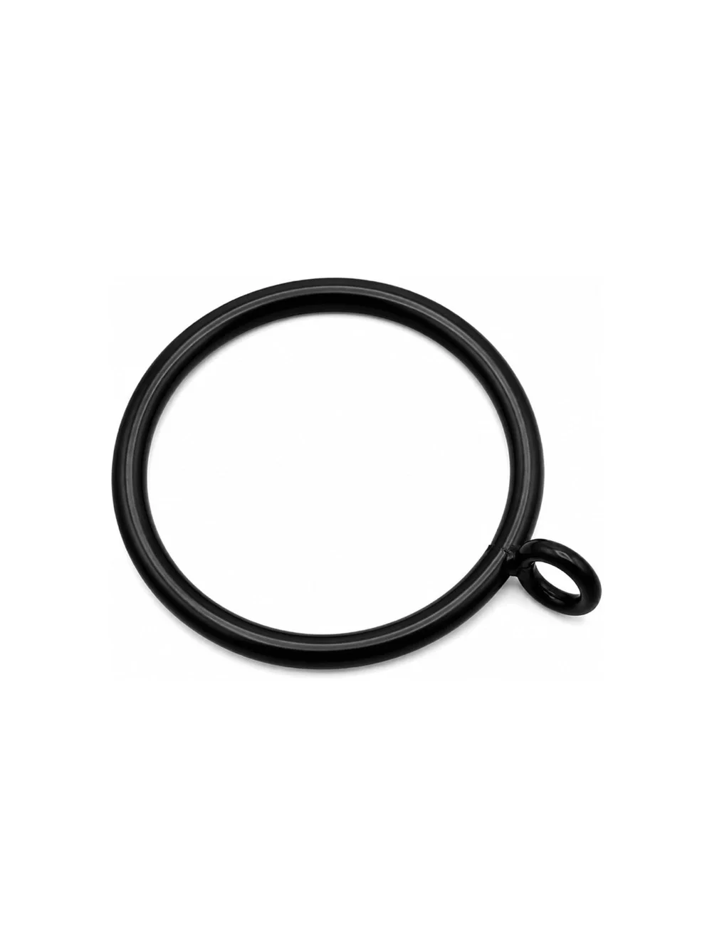 BLACK DRAPERY RINGS Metal Curtain Rings with Eyelet (fits up to 1” rod) 60pc.